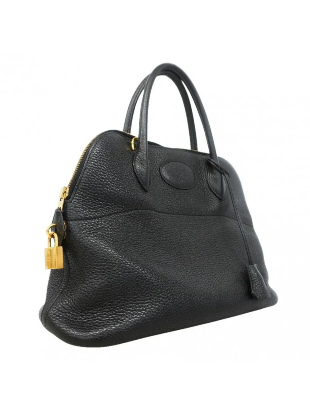 Hermes Handbag Bolide 31 Taurillon Clemence Black Gold 2-Way